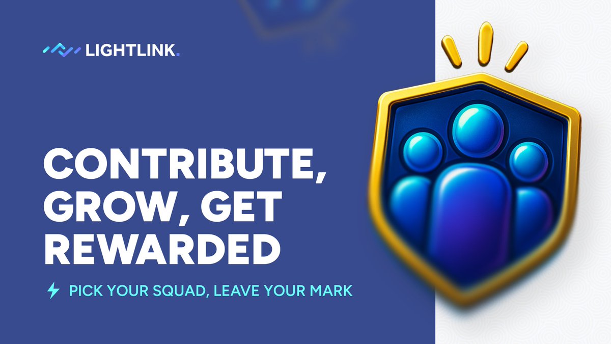 1/2 LightLink Squads are coming!

Squads will be local hubs for our global community:

→ Create content &amp; lead discussions 
→ Launch initiatives &amp; attract projects 
→ Grow alongside LightLink