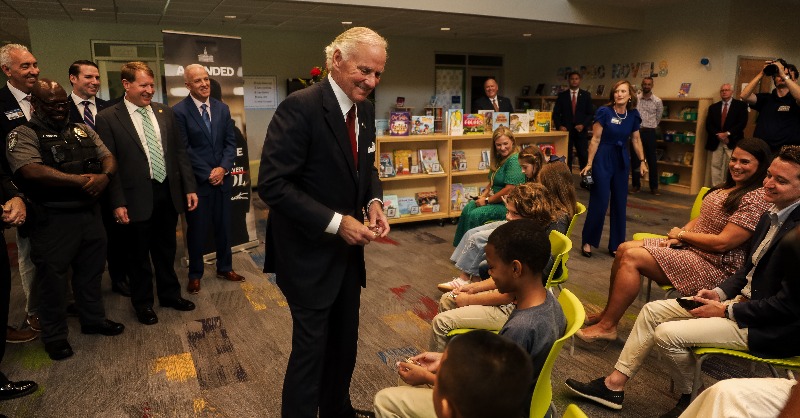 henrymcmaster's tweet photo. I was in Spartanburg this morning to announce that we've secured final funding for an armed, certified, full-time school resource officer in every public school, all day, every day. For years, we've worked to provide this protection – and now we have finished the job.