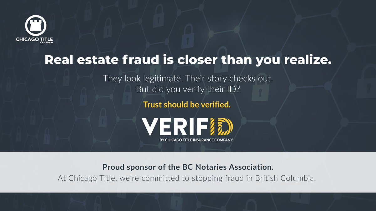Chicago Title Insurance Company Canada (<a href="/ctic_ca/">ctic_ca</a>) is proud to work alongside Notaries and the BC Notaries Association in the fight against fraud in British Columbia.

Learn more about our industry-leading ID verification platform, VerifID: marketing.ctic.ca/acton/fs/block…