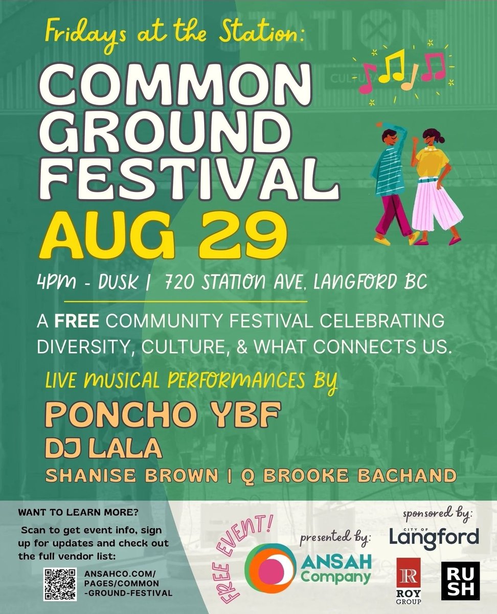 🌞🎉 #CommonGroundFestival is a free event celebrating diversity, culture, and community hosted by @ansahco 🤗⁠

What to expect:⁠
🎶 Live music
🥙 Food vendors
🎨 Creative activities
🛍️ Shopping w/ local artisans
⁠⁠🍺 Craft beer and non-alc bevs @ the #VBSBeerBus

#YYJEvents