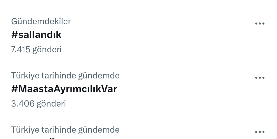 #SONDAKİKA 

MEMURLARIN 

TOPLU SÖZLEŞME SÜRECİ TAMAMLANMASINA RAĞMEN TEPKİLERİ DİNMİYOR 

X PLATFORMUNDA GÜNDEMDELER 

#MaastaAyrımcılıkVar