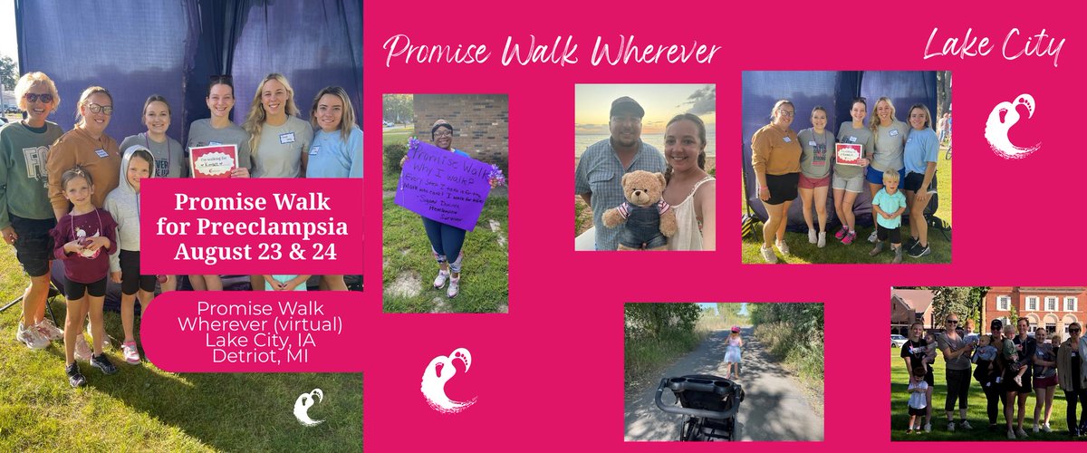 preeclampsia's tweet image. This past weekend was our virtual #PromiseWalkWherever #LakeCitIA &amp;amp; #Detriot #PromiseWalkforPreeclampsia. Thank you to all who came out to "make strides" for moms &amp;amp; babies! We are very grateful for all the volunteers and chairs who put together these walks!