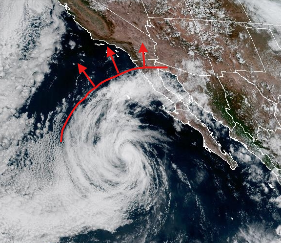 Tropical moisture is headed our way! Rain chances increase over most of the area beginning Thurs am and lasting through the evening. On and off rain showers through much of the day and urban areas could see rain totals of 0.05-0.25" with 0.5" possible in the mountains. #CAwx