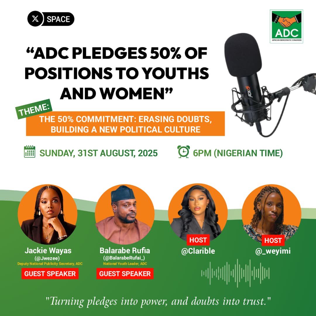 Excited to be hosting this important X Space with <a href="/_weyimi/">Wẹyimi B. Lubẹ (A powerful voice)𓃵</a> . Join us!