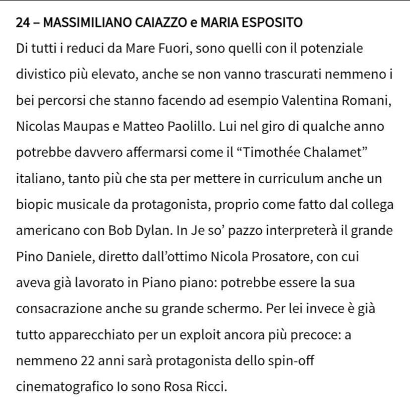 Top 50 stilata da Best Move Mag
Massimiliano (<a href="/Massicaiazzo7/">Massimiliano Caiazzo</a>) è al 24 esimo posto insieme a Maria Esposito