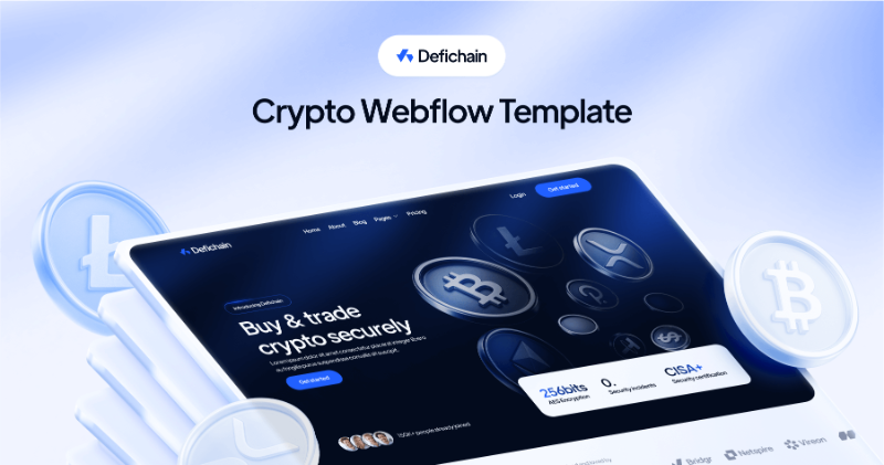 Introducing the Defichain Template ✨ A Crypto Webflow Template designed with clean dark tones, glowing 3D coin visuals, and a futuristic look. Built for anyone wanting a bold and modern crypto presence online: brixtemplates.com/templates/defi…