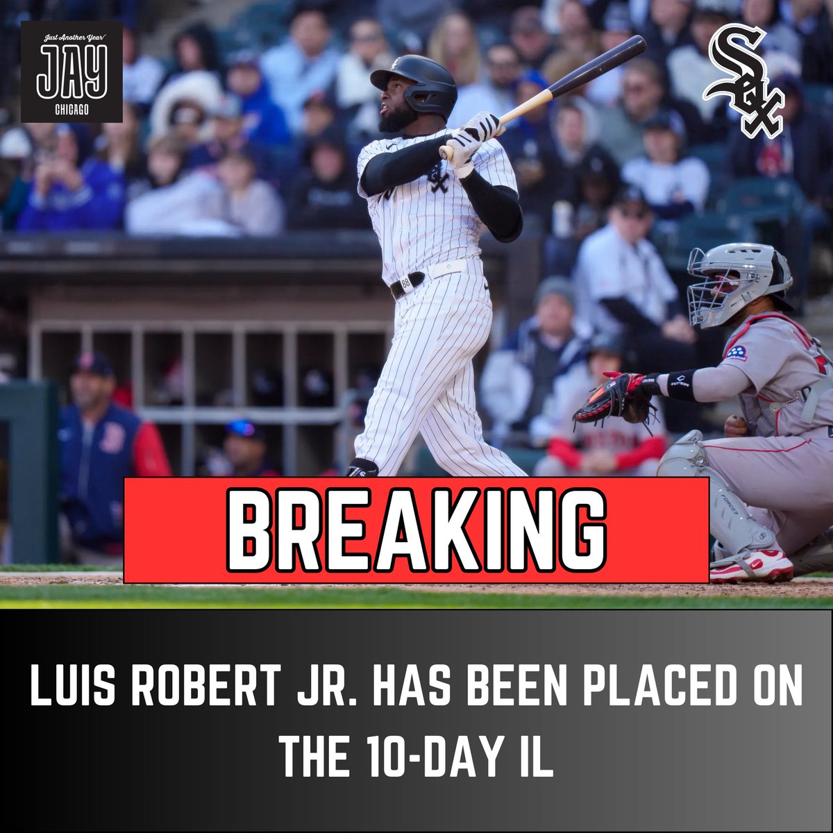 Breaking: #WhiteSox have placed Luis Robert Jr. on the 10 Day IL with a left hamstring strain.

We'll miss La Pantera roaming Center Field for a while!

Get well soon Luis!
