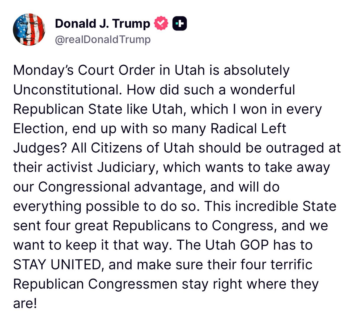 BREAKING 🚨 Donald Trump just called out all of the “Radical Left Judges” in Utah. Disbar them all
