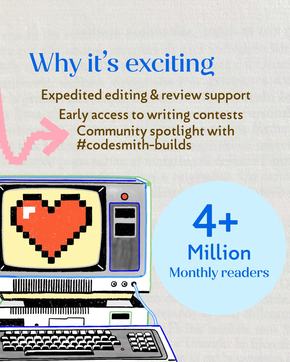 codesmith_'s tweet image. Want to get published on HackerNoon? 🚀 If you’re a Codesmith resident or alum, you can! With #codesmith-builds you’ll get faster reviews, early contest access, and no fees. 
Our first feature is live 👉 tinyurl.com/2532edew