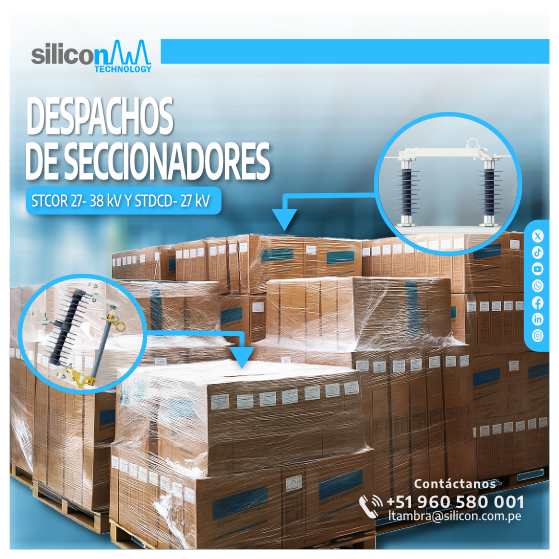 _silicontech's tweet image. 🚚✨ En agosto realizamos despachos exitosos de seccionadores poliméricos:
🔹  STCOR 27 kV
🔹 STCOR 27-38 kV y STDCD-27 kV
🤝 Gracias por confiar en #SiliconTechnology
#SeccionadoresPoliméricos #MediaTensión #AltaTensión #DespachoExitoso