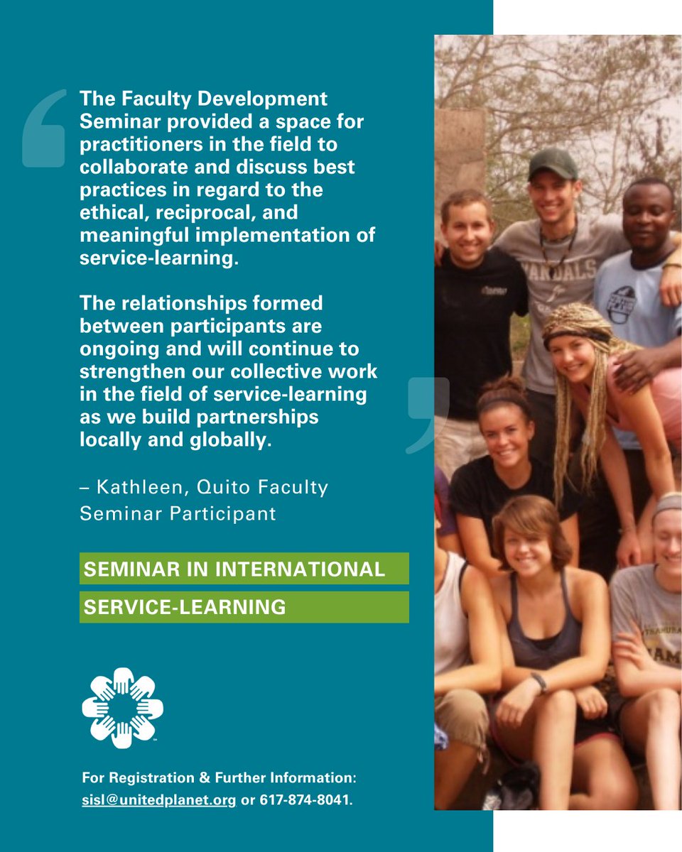 UnitedPlanet's tweet image. Trusted by educators worldwide.
Kathleen’s experience at our seminar in international service-learning highlights the power of global collaboration and ethical service-learning.
Join us in Ecuador next January:unitedplanet.org/seminar-servic…
#Service-Learning2026 #ServiceLearning