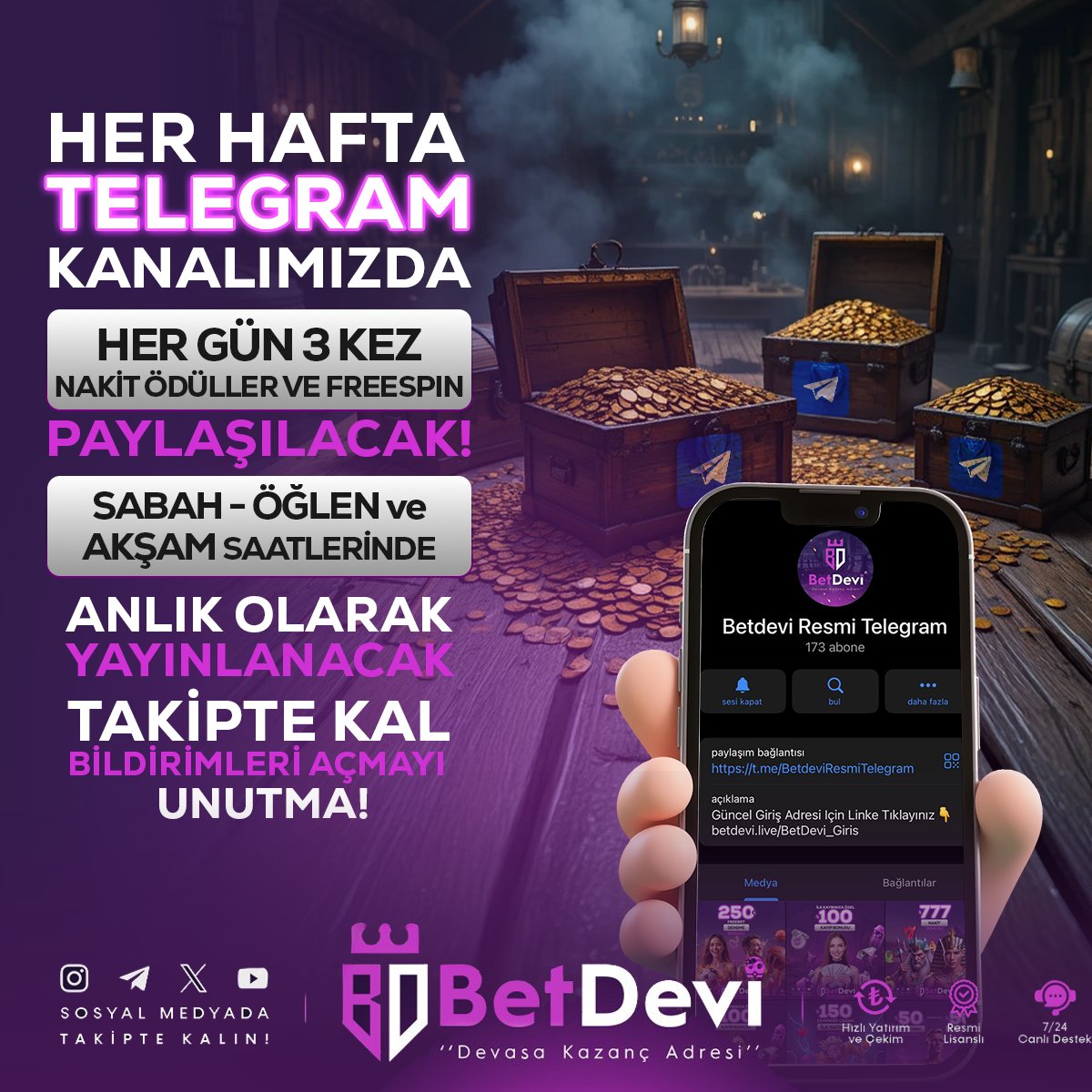 betdevi01's tweet photo. 🎯BETDEVİ' NDE HER GÜN ÖDÜLLER BİR BİLDİRİM UZAĞINIZDA!

🎁Günde 3 kez ANLIK olarak sürpriz FREESPİN veya FREEBET için bildirimlerinizi açık tutun!

Üyelik için: https://t.co/nrTNkohOFC

#betdevi #BENvFB #freespin #freebet https://t.co/LrPAa11OXF