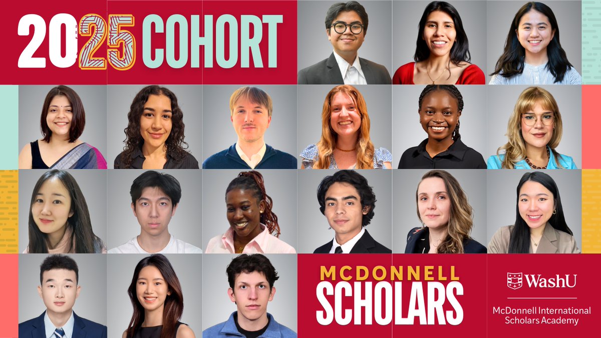 We are thrilled to welcome the 2025 Cohort of #McDonnellScholars! Representing 6 #WashU schools and 13 programs, we look forward to their impactful contributions to our vibrant community! Meet Our 2025 Cohort: bit.ly/41pHu9S #emergingleaders #globalleadership