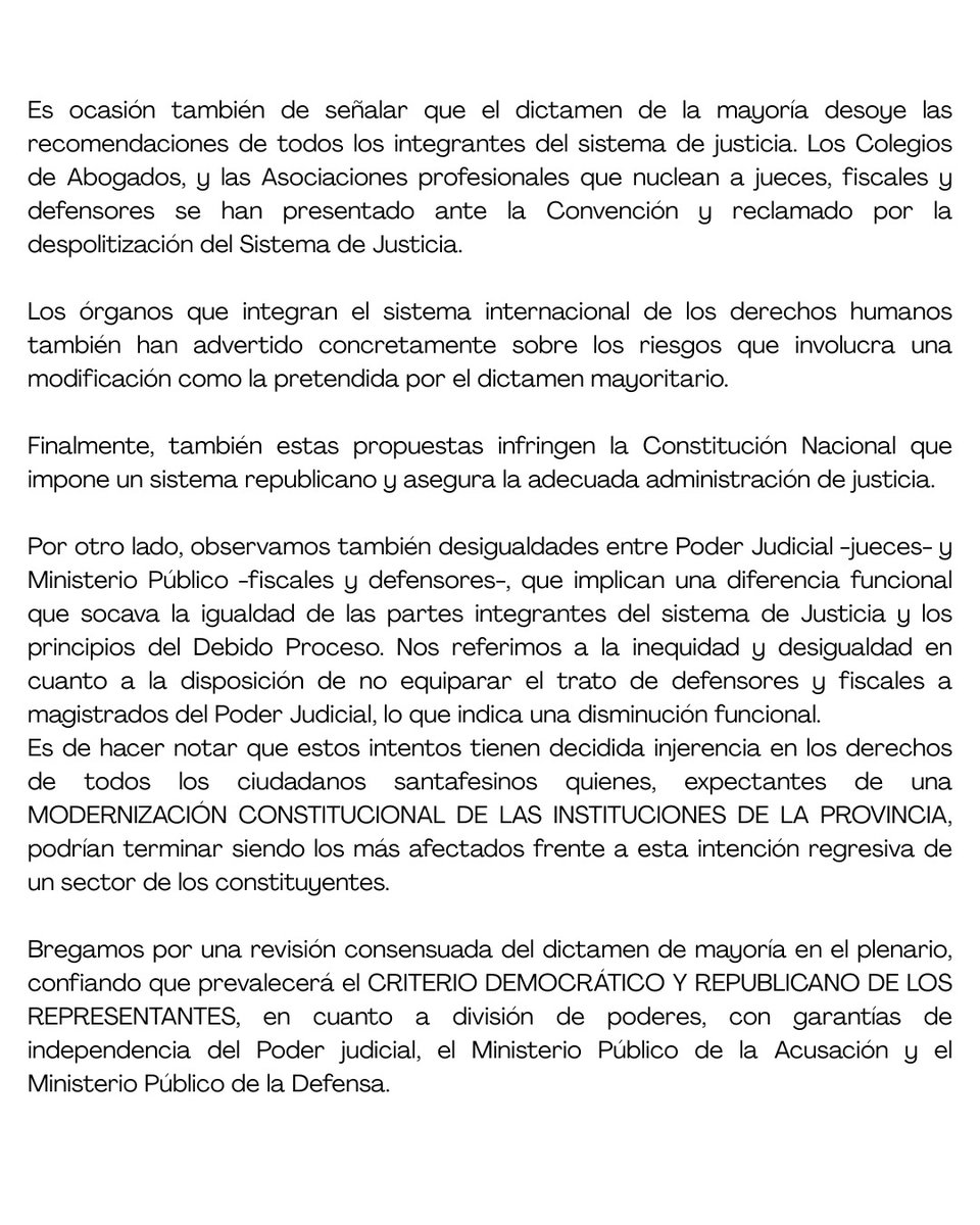 Preocupación sobre el dictamen de mayoría de la Comisión de Poder Judicial

Leer texto completo en: fiscalessantafe.ar/preocupacion-s…
