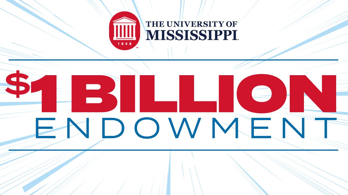 Ole Miss (@olemiss) on Twitter photo One word: BILLION. 
Ole Miss endowment tops a historic milestone. #HottyToddy
Full Story: bit.ly/3VsuRat One word: BILLION. 
Ole Miss endowment tops a historic milestone. #HottyToddy
Full Story: bit.ly/3VsuRat