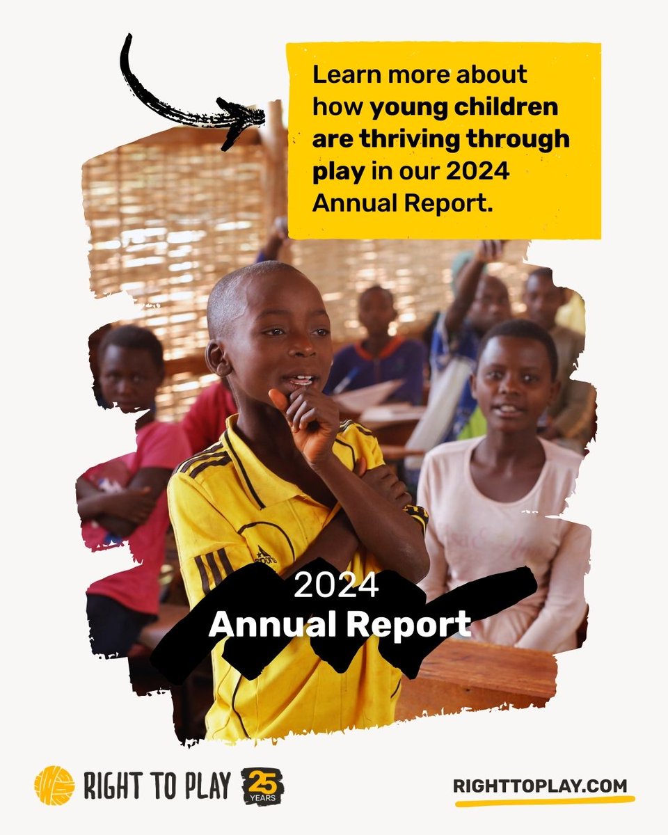 In Uganda, only 37% of children are enrolled in early childhood education. Through initiatives like Play To Grow, we equip parents and caregivers with approaches to foster foundational learning. See how these efforts drive impact in our Annual Report: righttoplay.com/en/news/annual…
