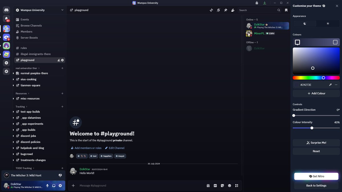 New updates this week    
🎨 20% | Display Name Styles: Change globally your nickname font, colour and effect.
🖌️ 25% | Custom Themes: Customize your client theme with your own preferences and share it with other users

To follow updates progress join our Discord server from bio!
