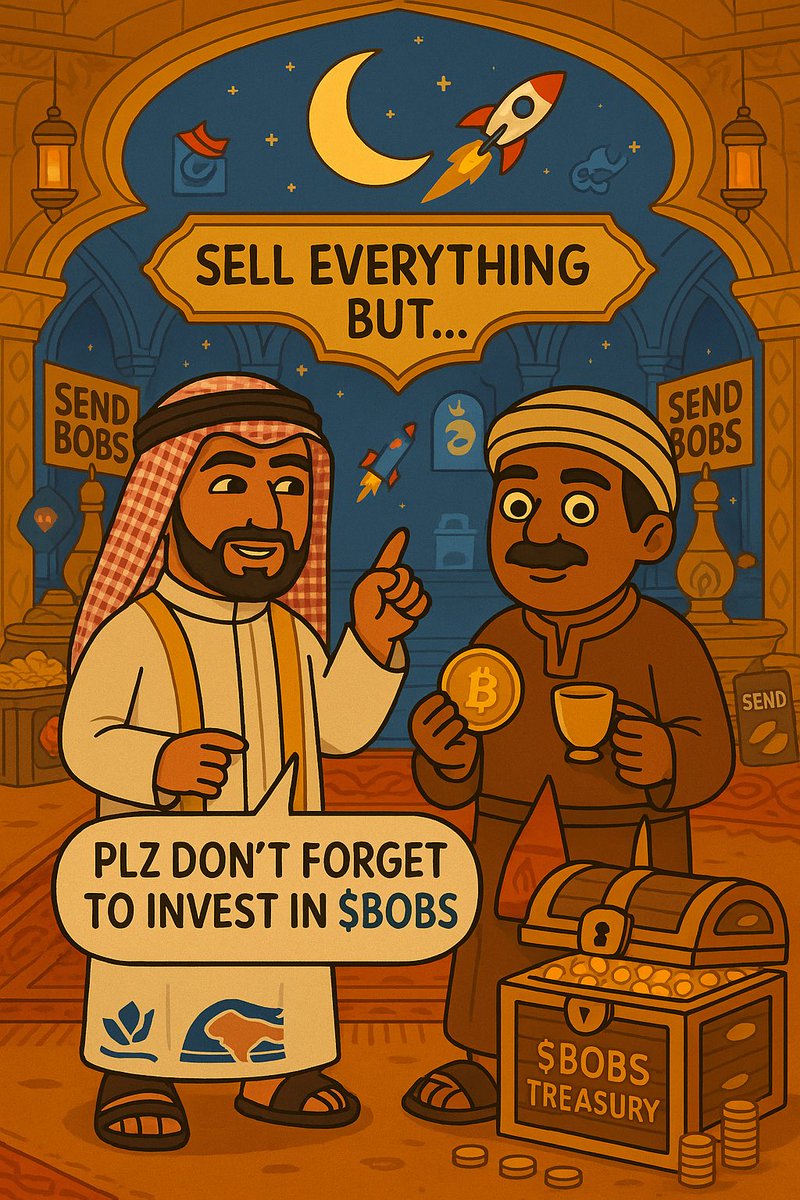 Bobsandvagene_o's tweet photo. 💰👳♂️ @BinsaeedRashid says: “Sell everything but…”
☕ Uncle replies: “Plz don’t forget to invest in $BOBS 🚀”
Because in the souk of crypto, only $BOBS brings real barakah.
#BOBS #SendBOBS #CryptoSouk #ArabianAlpha #UncleKnowsBest #MemeCoinKing #VageneValley #ZakatSeason #HalalMoon #CryptoTrending #ViralMeme #CryptoX #CryptoLife #PumpIt #100xClub #CryptoLegends #BOBSPower #MoonVibes #SendIt