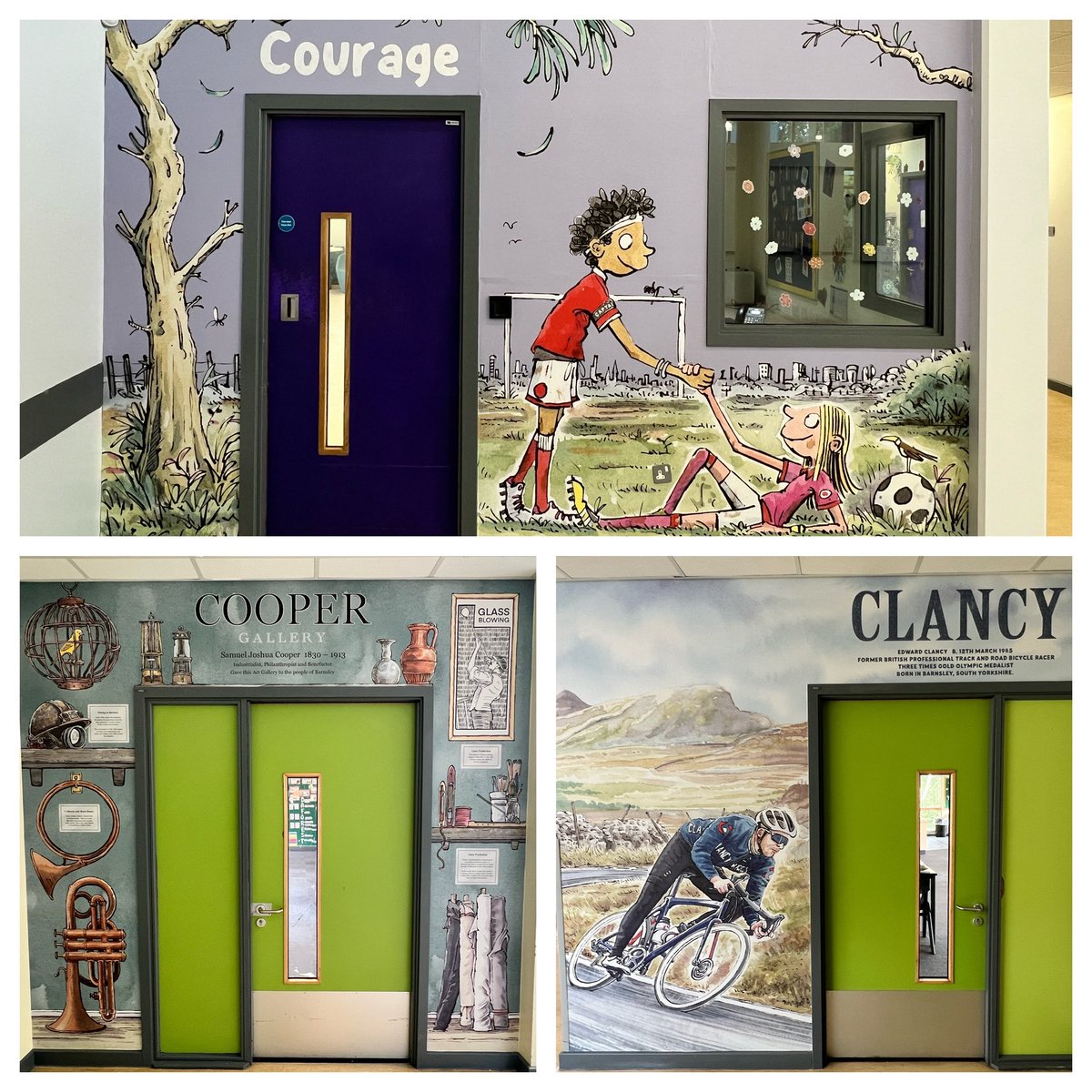 So…. 15 walls later and this huge project at <a href="/springwellLC/">Springwell</a> is complete. This is what happens when innovative school leaders &amp; a creative artist like <a href="/dannydeeptown/">Danny Deeptown</a> come together to create stunning learning space. Thanks as ever to <a href="/ImagecoPrint/">Imageco</a> for a superb print and install.