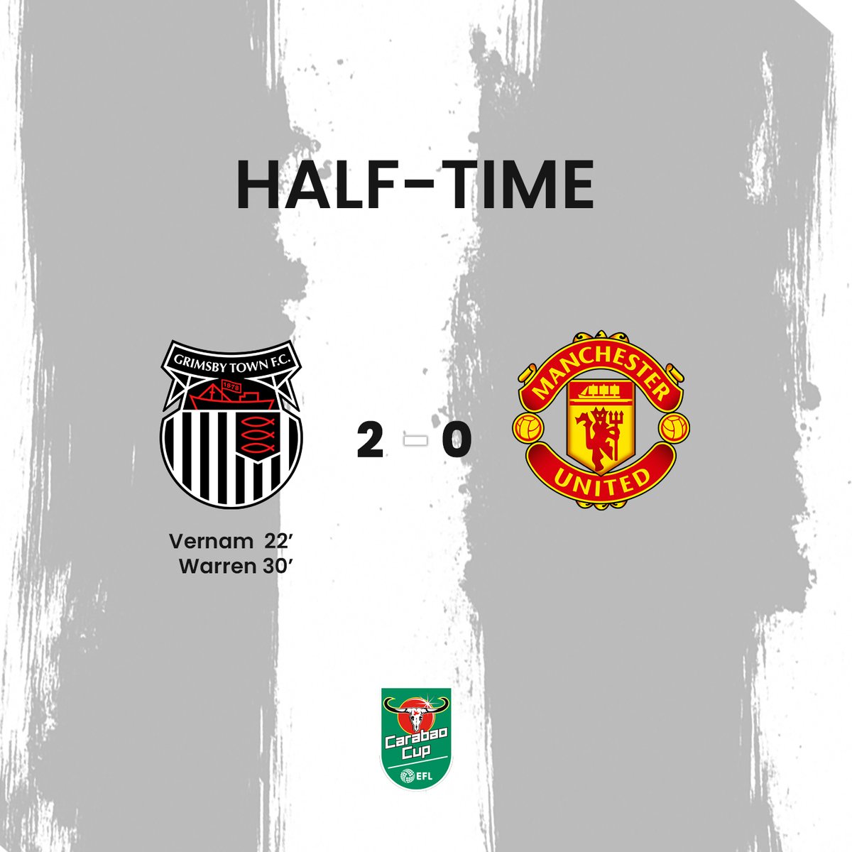 PitchFlowUK's tweet photo. ABSOLUTELY BRILLIANT FROM GRIMSBY!

We predicted 4-1 before the game, probably because we don't see this as a "giant killing game"!

Big 2nd half for Man utd!

#EFLCup #GRIMSBYTOWN #GTFC #ManUtd https://t.co/KA4HXKxqqA