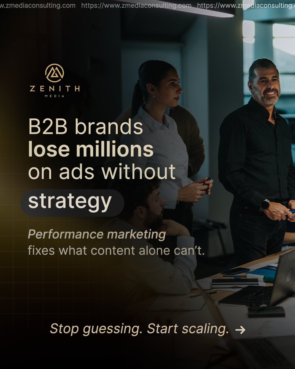 B2B brands waste 💸 millions on ads without strategy.
Content ≠ growth.
Performance marketing fixes what content alone can’t.
⚡ Stop guessing. Start scaling. zmediamarketing.com
#B2BMarketing #Growthmarketing