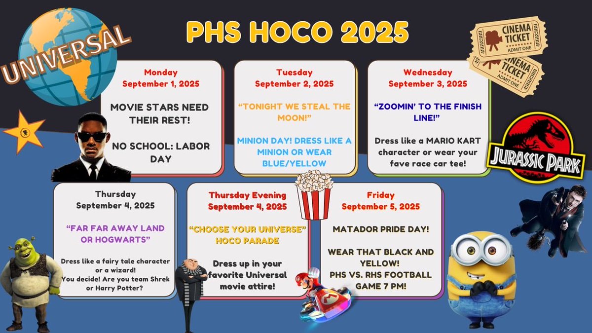 Show your Torito spirit by cheering on our Parkland High School Matadors during HOCO. Let’s dress up every day to show our support! ⁦<a href="/YsletaISD/">Ysleta ISD</a>⁩ ⁦<a href="/Parklandtorito/">Sandra Perez</a>⁩ ⁦<a href="/_IreneAhumada/">Irene Ahumada</a>⁩
