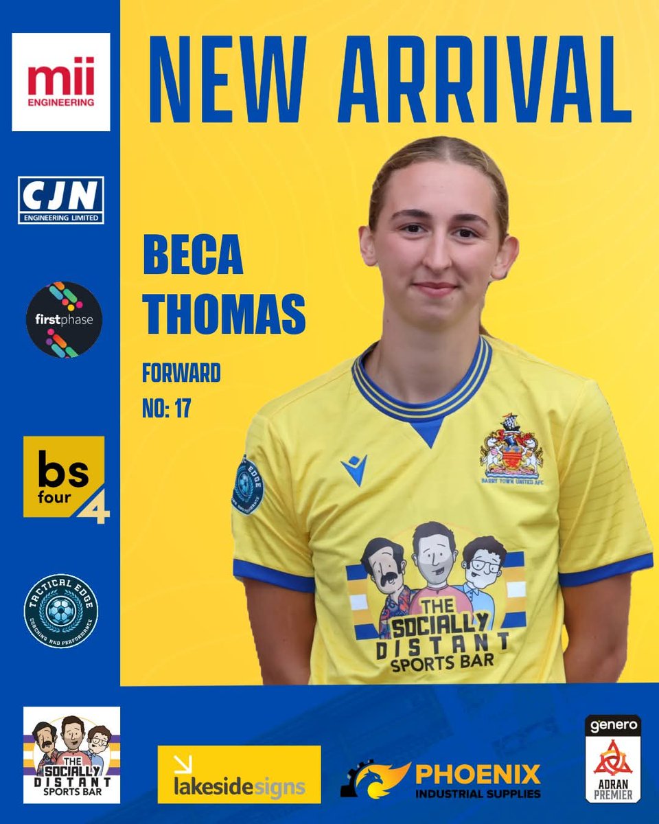 Barry Town Utd Women FC (@btuwomenfc) on Twitter photo ๐ง๐๐ข๐ ๐๐ฆ ๐ฆ๐๐๐ก๐ฆ ๐๐ข๐ฅ ๐ง๐ข๐ช๐ก!
We are delighted to announce our second new signing of the summer with talented forward player, <a href="/BecaThomas10/">Beca Thomas</a> arriving at Jenner Park.
Beca had a breakthrough season in 24-25 and we look forward to working with her
Welcome Beca! ๐ก๐ต ๐ง๐๐ข๐ ๐๐ฆ ๐ฆ๐๐๐ก๐ฆ ๐๐ข๐ฅ ๐ง๐ข๐ช๐ก!
We are delighted to announce our second new signing of the summer with talented forward player, <a href="/BecaThomas10/">Beca Thomas</a> arriving at Jenner Park.
Beca had a breakthrough season in 24-25 and we look forward to working with her
Welcome Beca! ๐ก๐ต