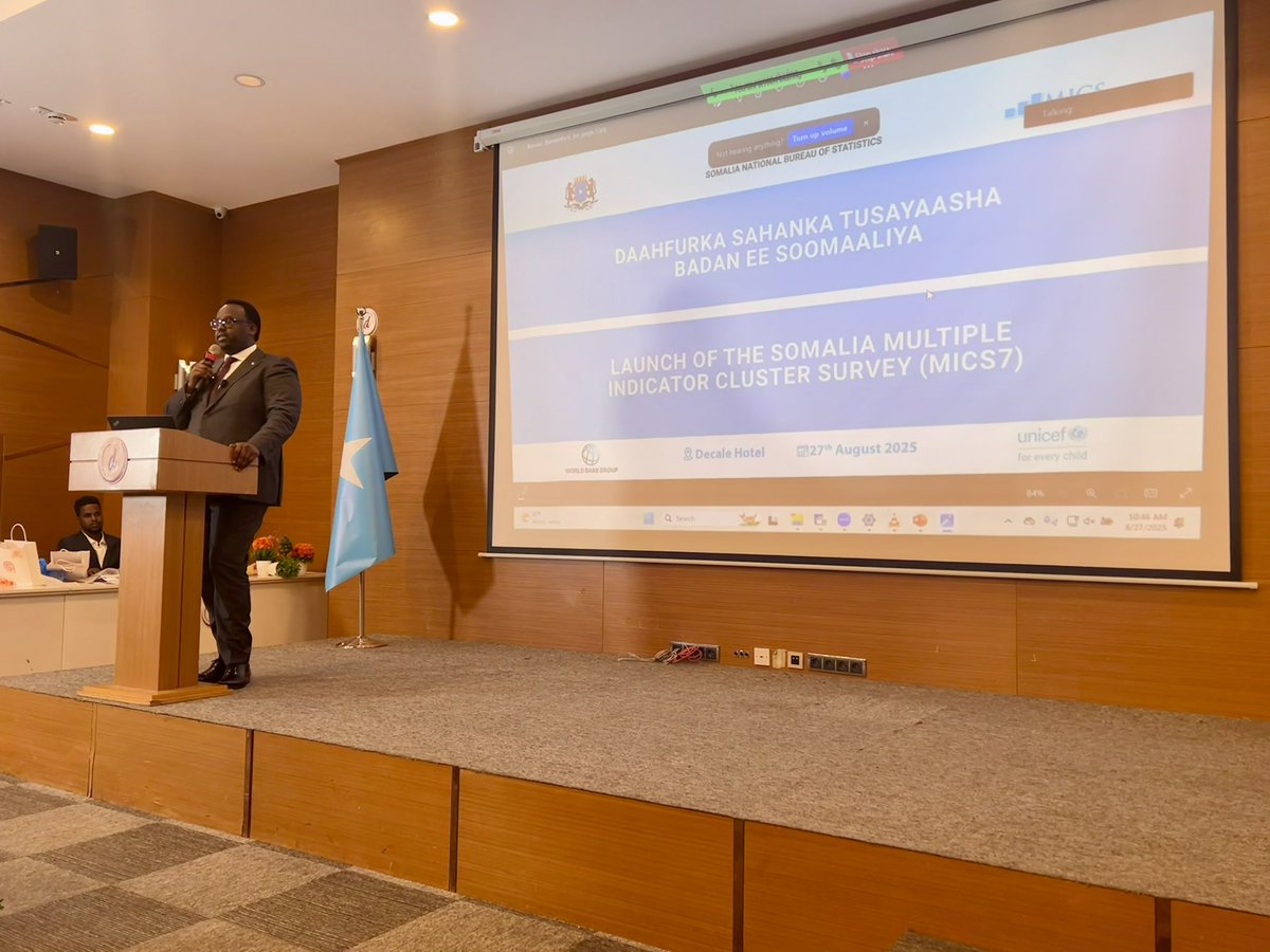 GConway_UN's tweet image. Pleased to participate in #MICS7 launch today led by @SNBSSomalia & supported by @UnicefSomalia, @WHOSom & @WorldBank. Will contribute to over 40 SDG indicators & 90% of Somalia's #NTP social & human development indicators. #DataForDevelopment & evidence-based policy & priorities