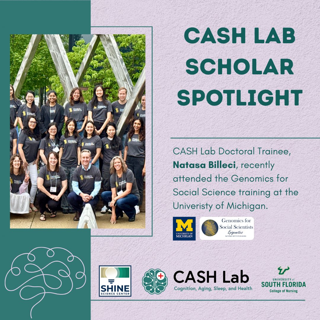 CASH Lab Doctoral Trainee Nataša Billeci was honored to be selected and recently attend the Genomics for Social Scientists – Epigenetics Workshop at University of Michigan Institute for Social Research, sponsored by the NIH - National Institute on Aging.
