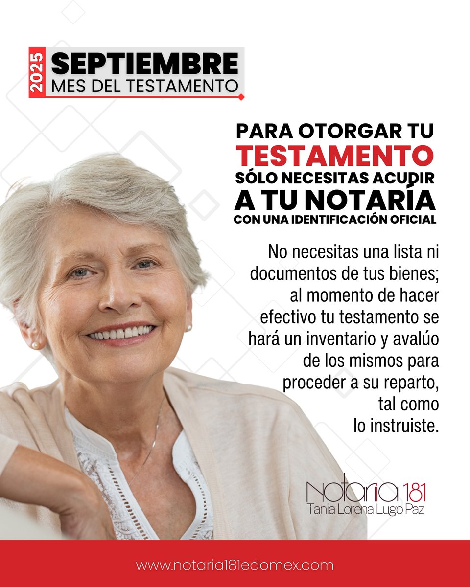 No te compliques ¡otorgar tu testamento es más fácil de lo que piensas!
#SeptiembreMesDelTestamento