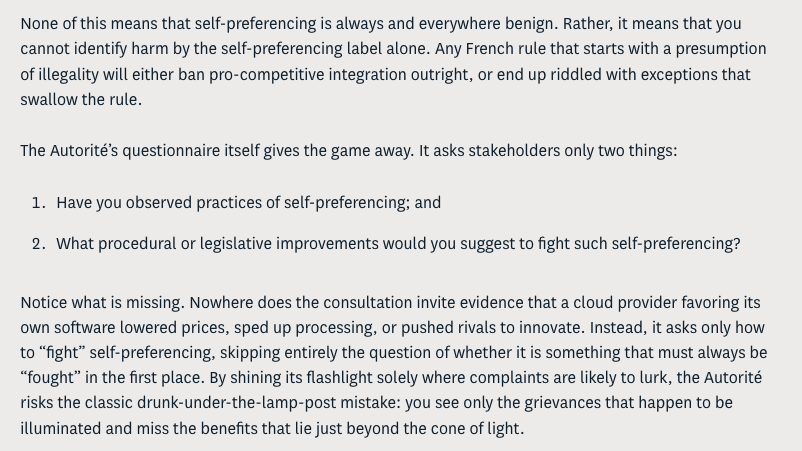 Mario Zúñiga (@mzunigap) on Twitter photo Great piece by <a href="/geoffmanne/">Geoffrey Manne</a> and <a href="/BrianCAlbrecht/">Brian Albrecht</a> at @TOTMBlog on "self-preferencing" as an antitrust offense. Great piece by <a href="/geoffmanne/">Geoffrey Manne</a> and <a href="/BrianCAlbrecht/">Brian Albrecht</a> at @TOTMBlog on "self-preferencing" as an antitrust offense.
