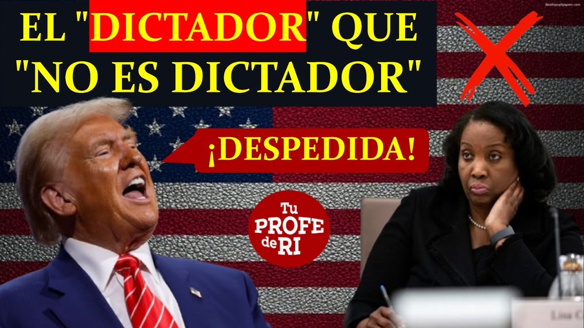 🔴 ¡DICE QUE NO ES DICTADOR! 

✍️ #TRUMP DESPIDE A LISA COOK, Gobernadora de la Reserva Federal del Tesoro.
✍️ Mete presión para bajar las tasas de interés a como dé lugar. 
👇
youtube.com/live/cxMT_xnyB…