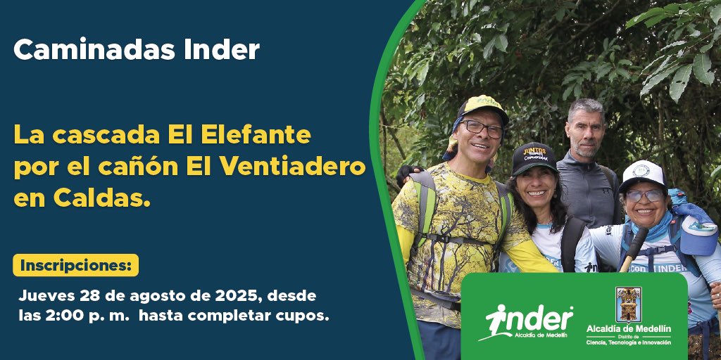 🚶‍♀️🌿 Disfruta de esta caminata con los que más quieres.

Un momento perfecto para conectar, relajarte y disfrutar juntos. 🌟❤️ ¡Te esperamos!

Inscribirse aquí: inder.gov.co/clases