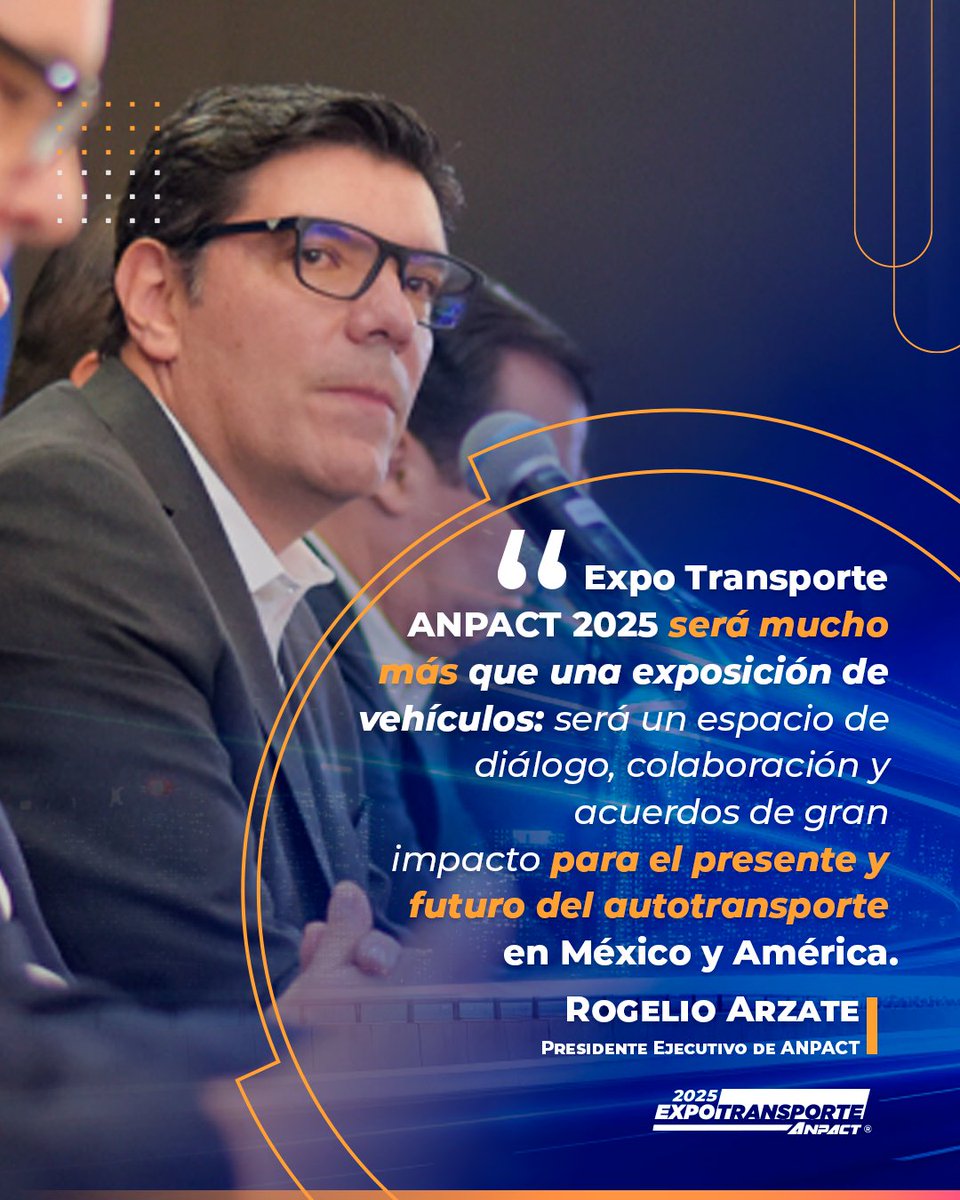 🚛✨#ExpoTransporteANPACT 2025 será mucho más que una expo de vehículos: un espacio de diálogo y acuerdos que marcarán el futuro del autotransporte en México y América.

📍12-14 noviembre | <a href="/ExpoGuadalajara/">Expo Guadalajara</a>
🔗 Regístrate: bit.ly/ExpoTransporte…