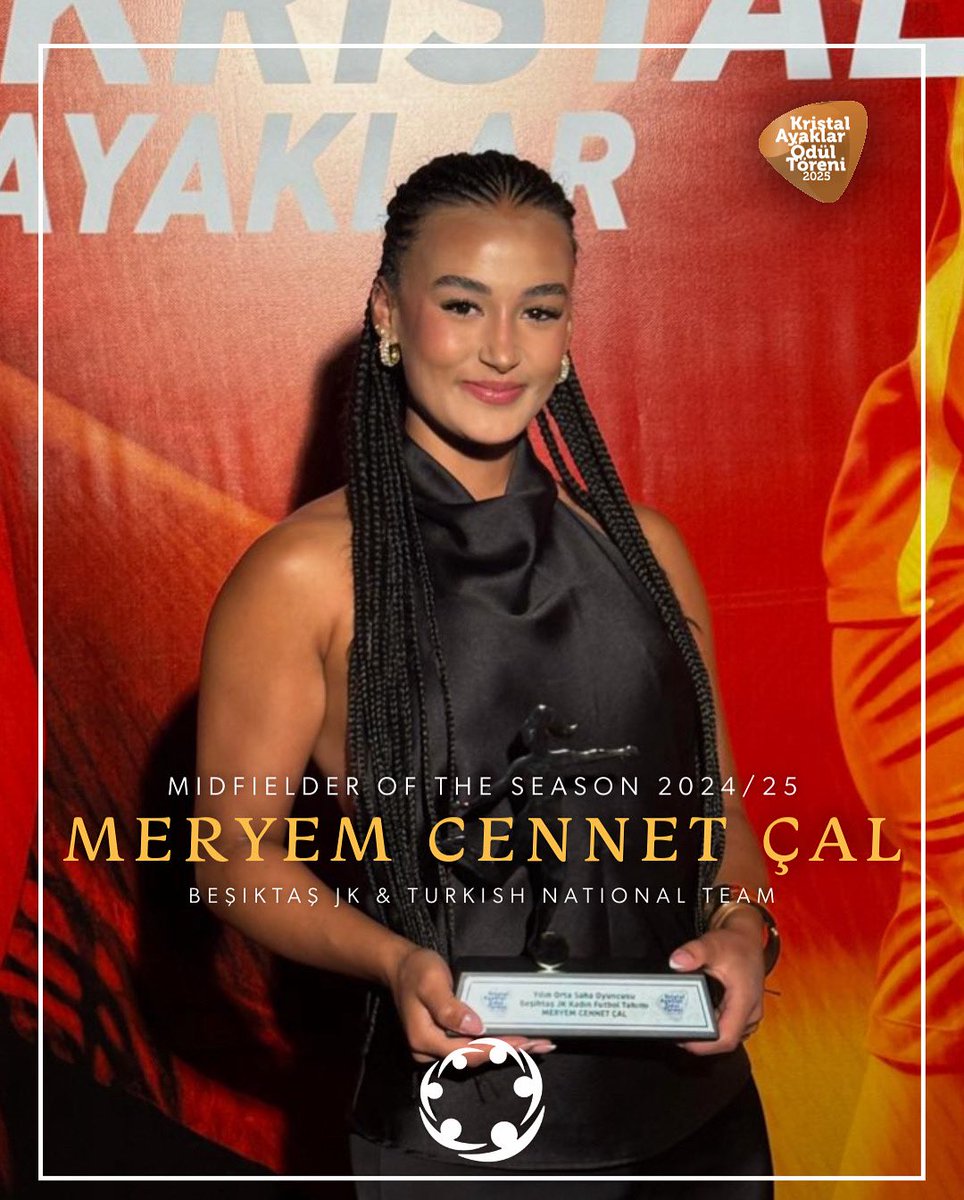 🏆🇹🇷 Congratulations to Meryem Cennet Çal – winner of the Kristal Ayaklar Award as Midfielder of the Season 2024/25! ⚽️

Hard work pays off. Well deserved. 👏

#KristalAyaklarÖdülü #PlayerOfTheSeason #Football #WomensFootball