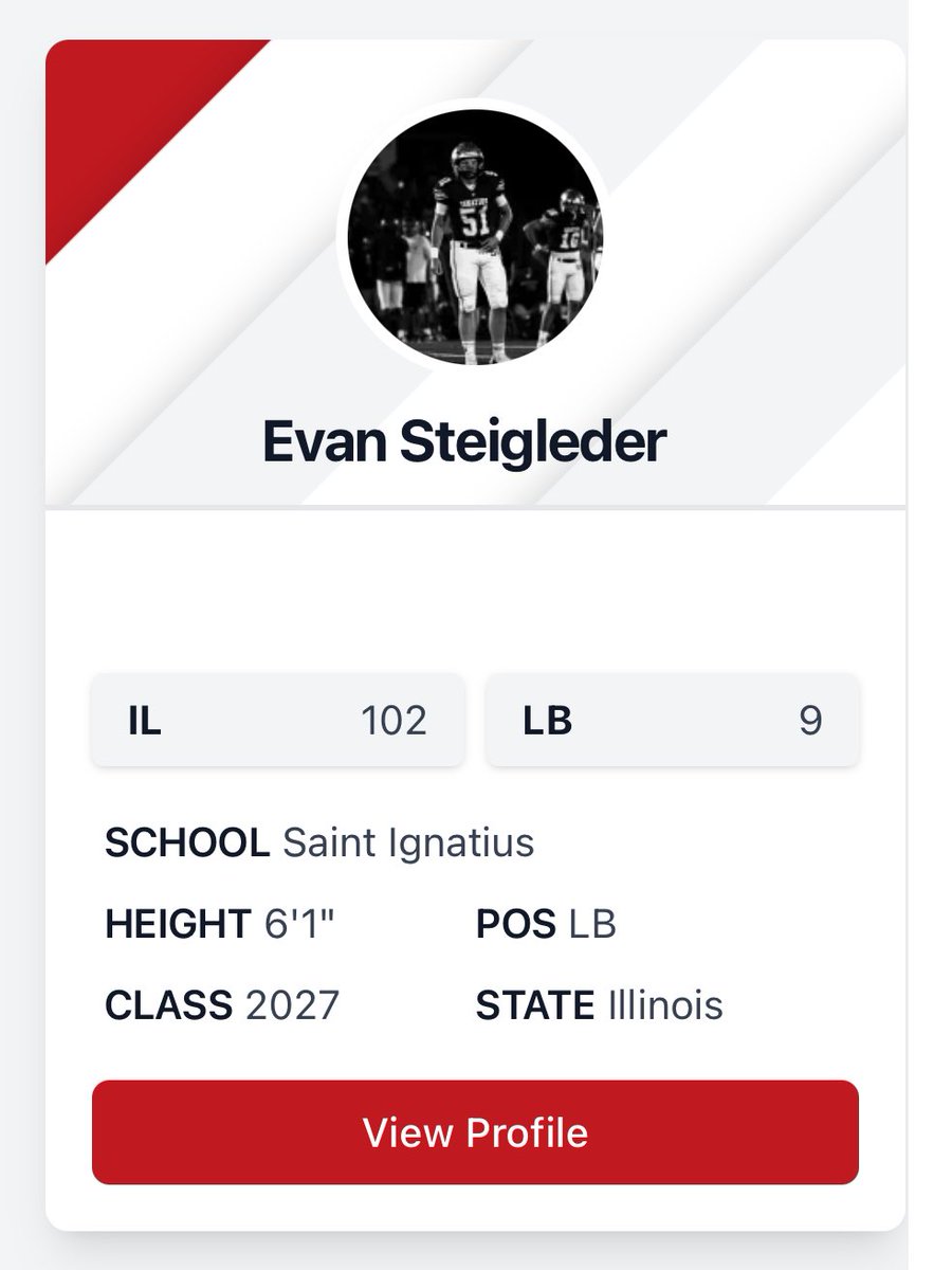 Evan Steigleder (@evansteigleder) on Twitter photo Thank you <a href="/PrepRedzoneIL/">Prep Redzone Illinois</a> for ranking me the #9 LB in Illinois. More to come, excited for the season! <a href="/CoachMmiller15/">Matt Miller</a> <a href="/IgnatiusFB/">Saint Ignatius Football</a> <a href="/CSAPrepStar/">PREPSTAR</a> <a href="/DeepDishFB/">DEEP DISH FOOTBALL</a> <a href="/Bryan_Ault/">Bryan Ault - Midwest Scout</a> <a href="/EDGYTIM/">Timothy “EDGYTIM” OHalloran</a> Thank you <a href="/PrepRedzoneIL/">Prep Redzone Illinois</a> for ranking me the #9 LB in Illinois. More to come, excited for the season! <a href="/CoachMmiller15/">Matt Miller</a> <a href="/IgnatiusFB/">Saint Ignatius Football</a> <a href="/CSAPrepStar/">PREPSTAR</a> <a href="/DeepDishFB/">DEEP DISH FOOTBALL</a> <a href="/Bryan_Ault/">Bryan Ault - Midwest Scout</a> <a href="/EDGYTIM/">Timothy “EDGYTIM” OHalloran</a>