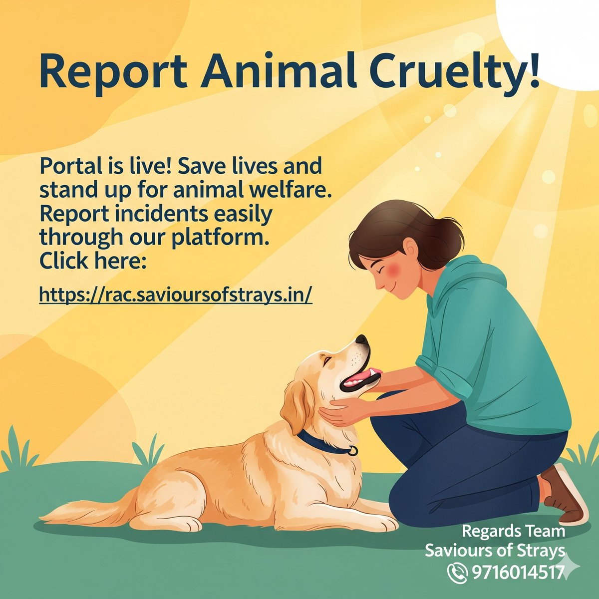 SOS_Delhi's tweet image. Report Animal Cruelty! 🐾💕
Portal is live! Save lives and stand up for animal welfare. Report incidents easily through our platform.
Click here: rac.savioursofstrays.in
#ReportAnimalCruelty
#StopAnimalCruelty
#AnimalWelfare
#SavioursOfStrays
#BeTheirVoice