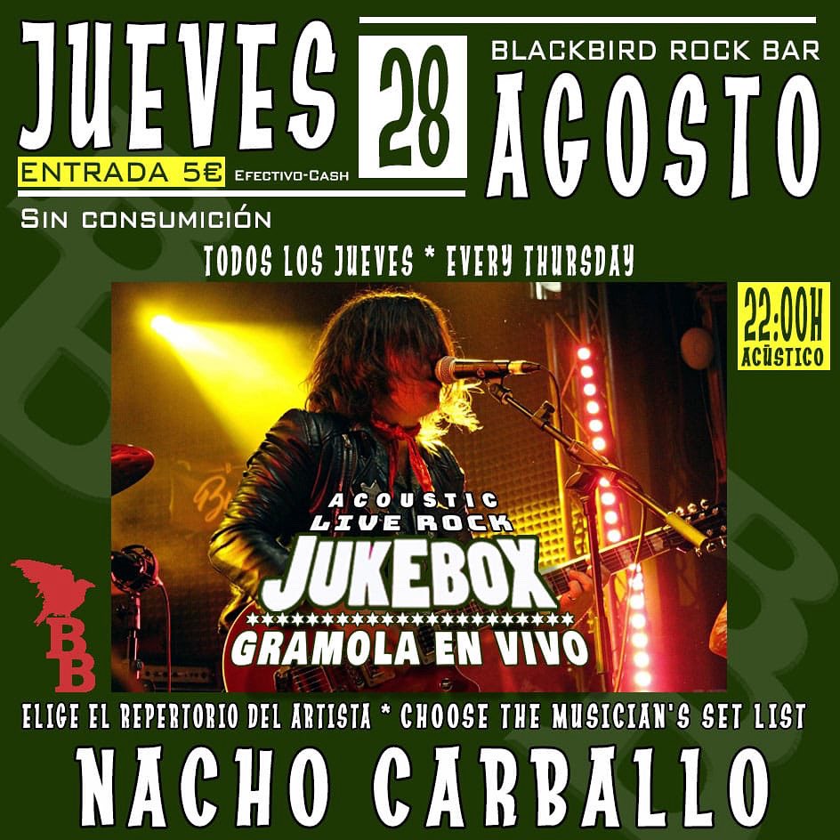 Mañana jueves #lagramolaenvivo, @nachocargallo tiene un montón de canciones para que tú puedas elegir su repertorio ! ! A las 22h !Reservas por MD en rrss o al mail blackbirdrockbar@gmail.com ! #rock #folk #blues #madrid #blackbirdrockbar #jukebox #gramola #livemusic #conciertos