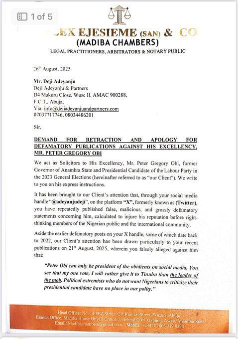 Emm...🤔🤔🤔

A few days ago, Deji Adeyanju had open altercation on Twitter with Sarah.....

Deji said he would sue Sarah for defamation because of what Serah said about his wife....

Today, <a href="/PeterObi/">Peter Obi</a> sues Deji Adeyanju for defamation and this is the first time he's sueing