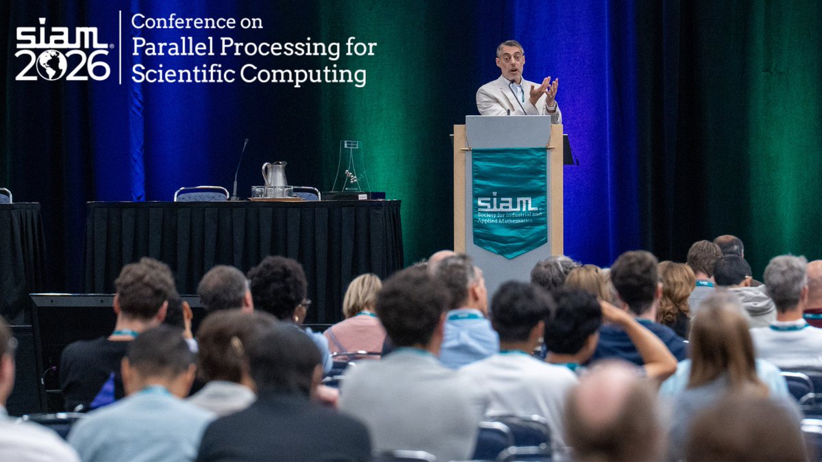 Showcase your research at #SIAMPP26, taking place March 3-6, 2026, in Berlin, Germany! Submit your minisymposium proposals and contributed lectures, posters, and minisymposium abstracts and proceedings papers by September 2, 2025! siam.org/conferences-ev…
