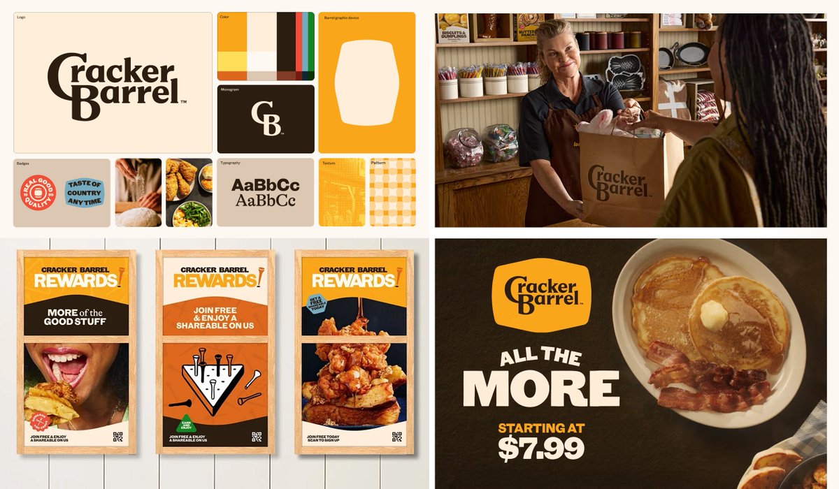 emberstudio's tweet image. No one is going to convince me that this is a bad rebrand. Cracker Barrel is making a mistake throwing this away. #crackerbarrel