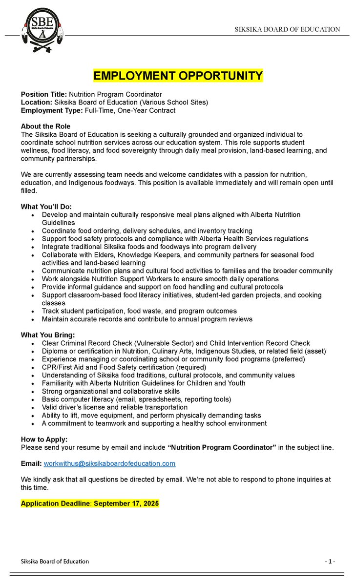 Siksika Board of Education tweet media