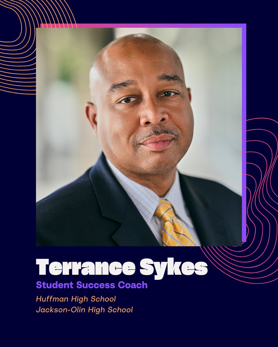 Let us introduce you to Terrance Sykes, one of our student success coaches. If you attend Huffman or Jackson-Olin High Schools, make sure to say hello! 

#successcoach #studentsuccess