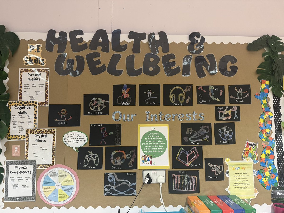 P5/4 created pictures of their interests using salt glue- look at how creative they are! 🎨🖌️