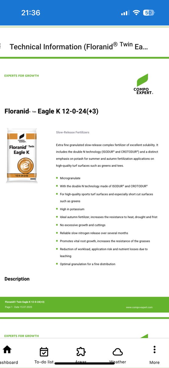 Applied Floranid Eagle K to our par 3 greens today👌Rain due tomorrow. <a href="/COMPOEXPERTTurf/">COMPO EXPERT Turf</a> 🤞☔️<a href="/CaldyGolfClub/">Caldy Golf Club</a>