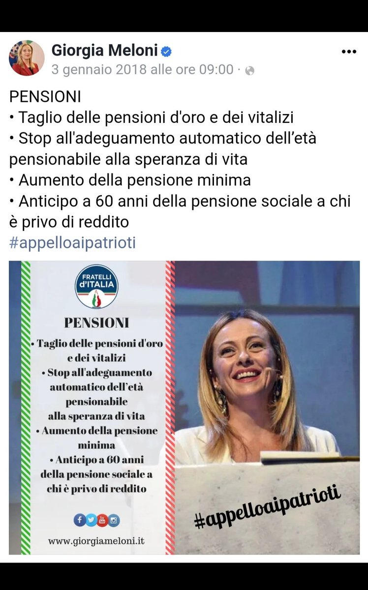 Nessuno v'hankul@to meglio di lei! 
#pensioni #vitalizi #pensonidoro #etàpensionabile #pensioneminima  #pensionesociale #appelloaipatriDioti