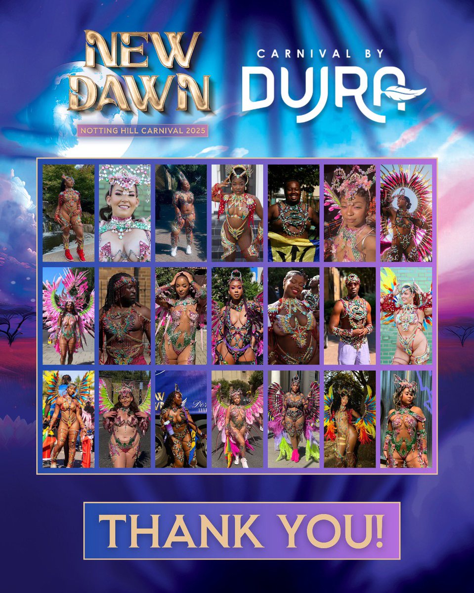To our EMBER Bombs &amp; Bombshells, NELUM Beauties &amp; our OURÁ Kings &amp; Queens we want to say a huge Thank You for choosing us for your 2025 Notting Hill Carnival Experience!!

Carnival by DUJRA 2026 is LOADING... and it's sooner than you think 🩵