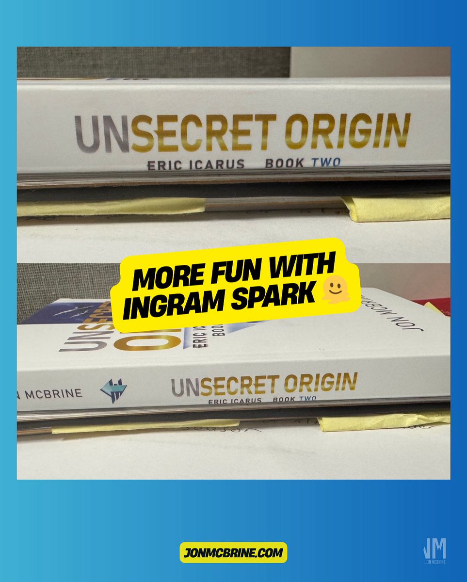 jonmcbrine's tweet image. Cropped and chopped 🫣 The spine logo is cutoff so let’s try this one more time 
#ingramspark