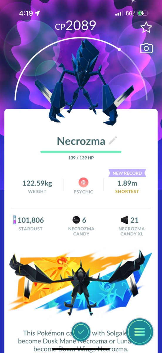 I put this one into Pokémon Home immediately. I cried when I caught it. My mom was driving us around for fun doing raids. Pink Legendary time has been achieved!!!