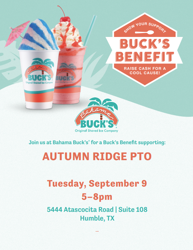 Gators, join us for PTO Spirit Night at Bahama Buck’s! Come out, show your support, and enjoy a sweet treat.  Check out the flyer for details!